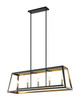 Matteo Lighting - C72105MBAG - Five Light Chandelier - ROSALIE - Matte Black + Aged Gold Brass