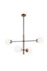 Matteo Lighting - C78104AGOP - Four Light Pendant - Enchant - Aged Gold Brass