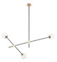 Matteo Lighting - C78713AGCL - Three Light Pendant - Cosmic - Aged Gold Brass