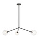 Matteo Lighting - C81703BKCL - Three Light Pendant - Novo - Black