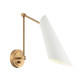 Matteo Lighting - S08021AGWH - One Light Wall Sconce - Butera - Aged Gold Brass + White