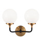 Matteo Lighting - W58202AGOP - Two Light Wall Sconce - Particles - Aged Gold Brass