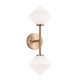 Matteo Lighting - W81742AGOP - Two Light Wall Sconce - Novo - Aged Gold Brass