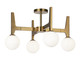 Matteo Lighting - X34904AGOP - LED Ceiling Mount - SCRIBEN - Aged Gold Brass