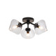 Matteo Lighting - X81743BKCL - Three Light Ceiling Mount - NOVO - Black