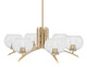 Toltec Lighting - 3706-NAB-202 - Six Light Chandelier - Kurve - New Age Brass