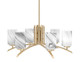 Toltec Lighting - 3706-NAB-3009 - Six Light Chandelier - Kurve - New Age Brass