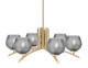 Toltec Lighting - 3706-NAB-4602 - Six Light Chandelier - Kurve - New Age Brass