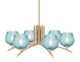 Toltec Lighting - 3706-NAB-4605 - Six Light Chandelier - Kurve - New Age Brass