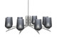 Toltec Lighting - 3708-GP-4252 - Eight Light Chandelier - Kurve - Graphite