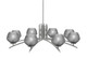 Toltec Lighting - 3708-GP-4622 - Eight Light Chandelier - Kurve - Graphite