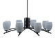 Toltec Lighting - 3708-MB-4022 - Eight Light Chandelier - Kurve - Matte Black