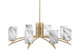 Toltec Lighting - 3708-NAB-3009 - Eight Light Chandelier - Kurve - New Age Brass