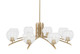 Toltec Lighting - 3708-NAB-4100 - Eight Light Chandelier - Kurve - New Age Brass