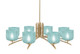 Toltec Lighting - 3708-NAB-4615 - Eight Light Chandelier - Kurve - New Age Brass