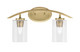 Toltec Lighting - 3722-NAB-300 - Two Light Bath Bar - Kurve - New Age Brass