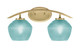 Toltec Lighting - 3722-NAB-4625 - Two Light Bath Bar - Kurve - New Age Brass