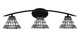Toltec Lighting - 3723-MB-9105 - Three Light Bath Bar - Kurve - Matte Black
