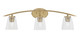 Toltec Lighting - 3723-NAB-461 - Three Light Bath Bar - Kurve - New Age Brass