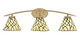 Toltec Lighting - 3723-NAB-9115 - Three Light Bath Bar - Kurve - New Age Brass