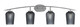 Toltec Lighting - 3724-GP-4252 - Four Light Bath Bar - Kurve - Graphite