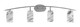 Toltec Lighting - 3724-GP-549 - Four Light Bath Bar - Kurve - Graphite