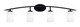 Toltec Lighting - 3724-MB-310 - Four Light Bath Bar - Kurve - Matte Black