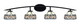 Toltec Lighting - 3724-MB-9485 - Four Light Bath Bar - Kurve - Matte Black