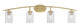 Toltec Lighting - 3724-NAB-3002 - Four Light Bath Bar - Kurve - New Age Brass
