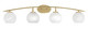 Toltec Lighting - 3724-NAB-4101 - Four Light Bath Bar - Kurve - New Age Brass