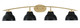 Toltec Lighting - 3724-NAB-427-MB - Four Light Bath Bar - Kurve - New Age Brass