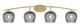 Toltec Lighting - 3724-NAB-4602 - Four Light Bath Bar - Kurve - New Age Brass