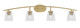 Toltec Lighting - 3724-NAB-461 - Four Light Bath Bar - Kurve - New Age Brass