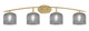 Toltec Lighting - 3724-NAB-4612 - Four Light Bath Bar - Kurve - New Age Brass