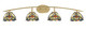 Toltec Lighting - 3724-NAB-9365 - Four Light Bath Bar - Kurve - New Age Brass