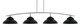 Toltec Lighting - 3734-GP-429-MB - Four Light Billiard/Island - Kurve - Graphite