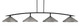 Toltec Lighting - 3734-MB-424-GP - Four Light Billiard/Island - Kurve - Matte Black