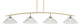 Toltec Lighting - 3734-NAB-2162 - Four Light Bar - Kurve - New Age Brass