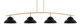 Toltec Lighting - 3734-NAB-428-MB - Four Light Bar - Kurve - New Age Brass