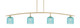 Toltec Lighting - 3734-NAB-4915 - Four Light Bar - Kurve - New Age Brass