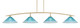 Toltec Lighting - 3734-NAB-715 - Four Light Billiard/Island - Kurve - New Age Brass
