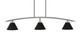 Toltec Lighting - 3736-GP-421-MB - Three Light Billiard/Island - Kurve - Graphite