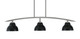 Toltec Lighting - 3736-GP-427-MB - Three Light Billiard/Island - Kurve - Graphite
