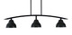 Toltec Lighting - 3736-MB-427-MB - Three Light Island Pendant - Kurve - Matte Black
