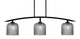 Toltec Lighting - 3736-MB-4912 - Three Light Island Pendant - Kurve - Matte Black