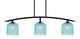 Toltec Lighting - 3736-MB-4915 - Three Light Island Pendant - Kurve - Matte Black