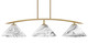 Toltec Lighting - 3736-NAB-2129 - Three Light Island Pendant - Kurve - New Age Brass