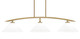 Toltec Lighting - 3736-NAB-316 - Three Light Island Pendant - Kurve - New Age Brass