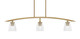 Toltec Lighting - 3736-NAB-461 - Three Light Island Pendant - Kurve - New Age Brass