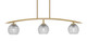 Toltec Lighting - 3736-NAB-5110 - Three Light Island Pendant - Kurve - New Age Brass